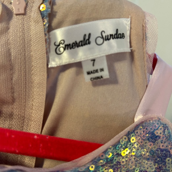 Sparkling Pink Sequin Kids Dress - 7 - Picture 3 of 3